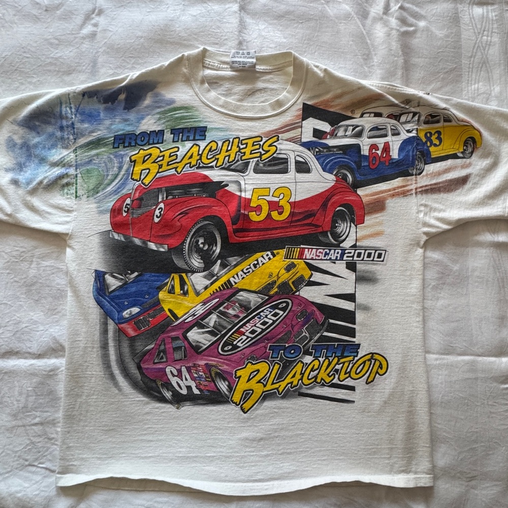 Vintage Y2K Chase Authentics Beaches to Blacktop Nascar Tshirt XL